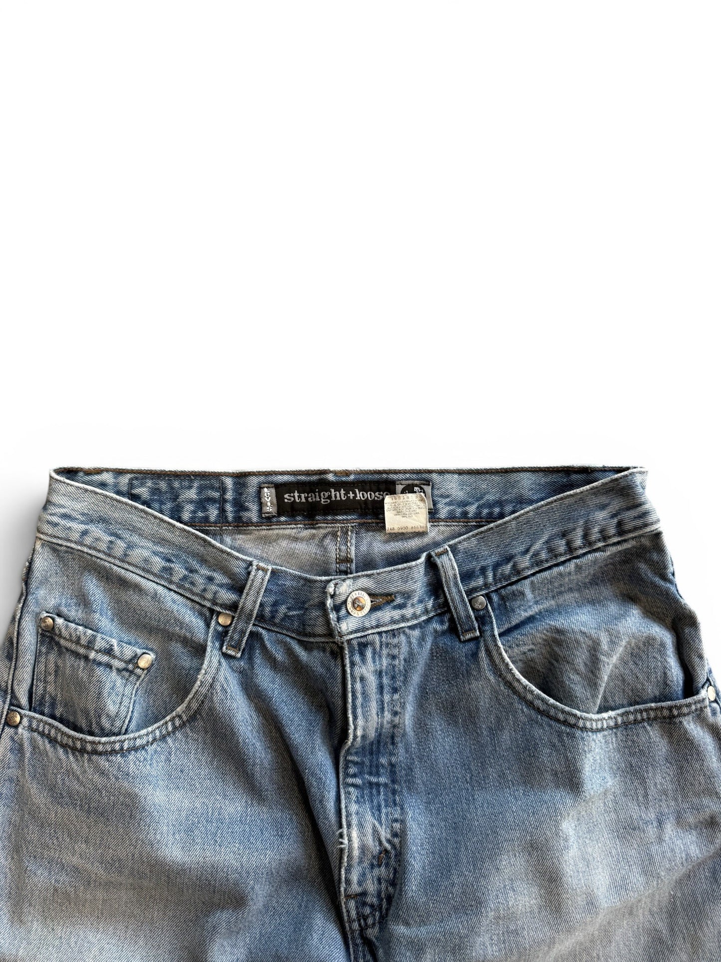 (33W) Vintage 90s Levi's Silvertab Straight & Loose Patched Knee Jeans