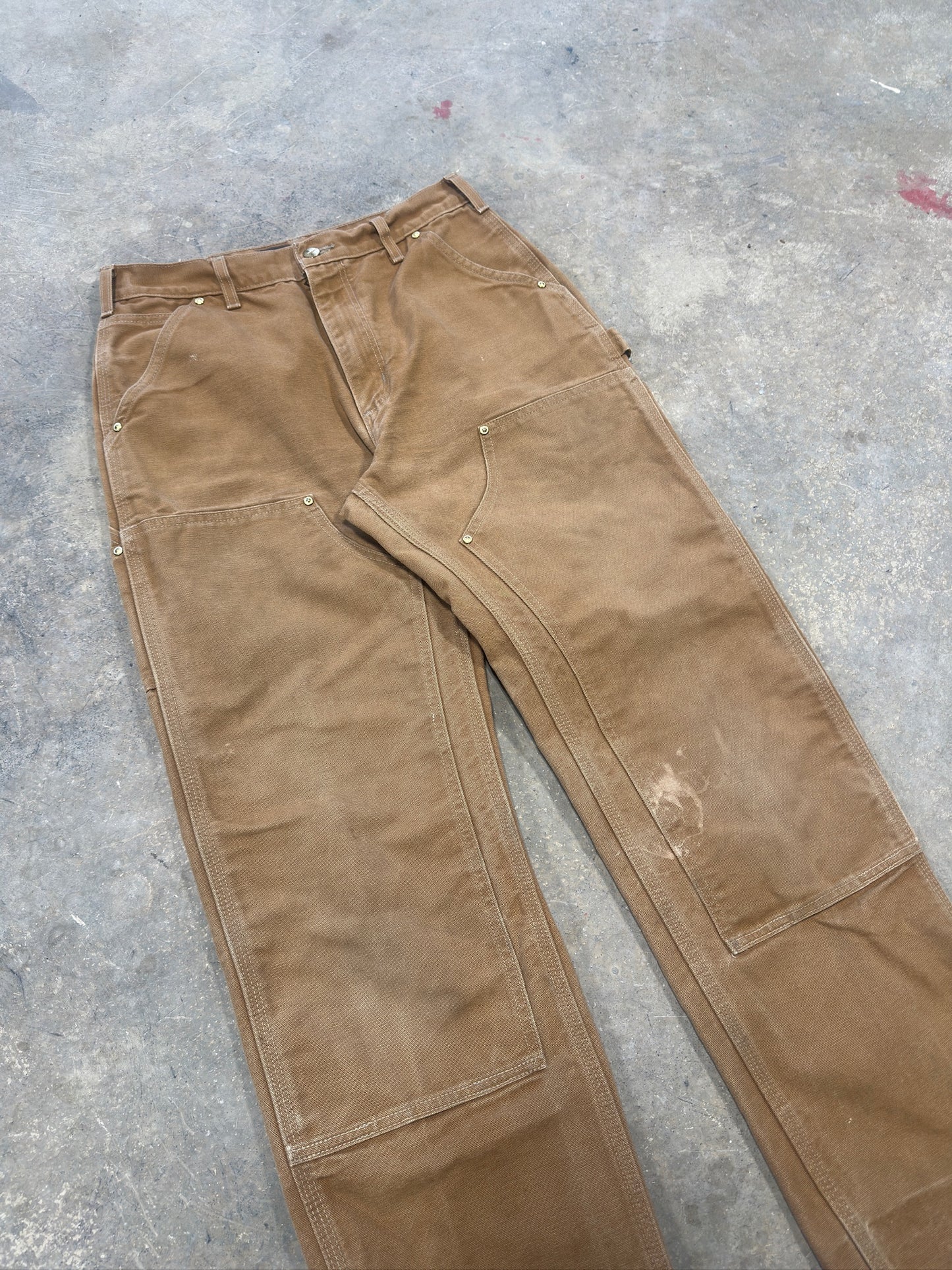 Vtg Carhartt Tan Double Knees Sz 32x32