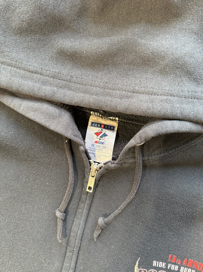 (XXL) 00s Jeff Benefit Biker Zip-Up Hoodie
