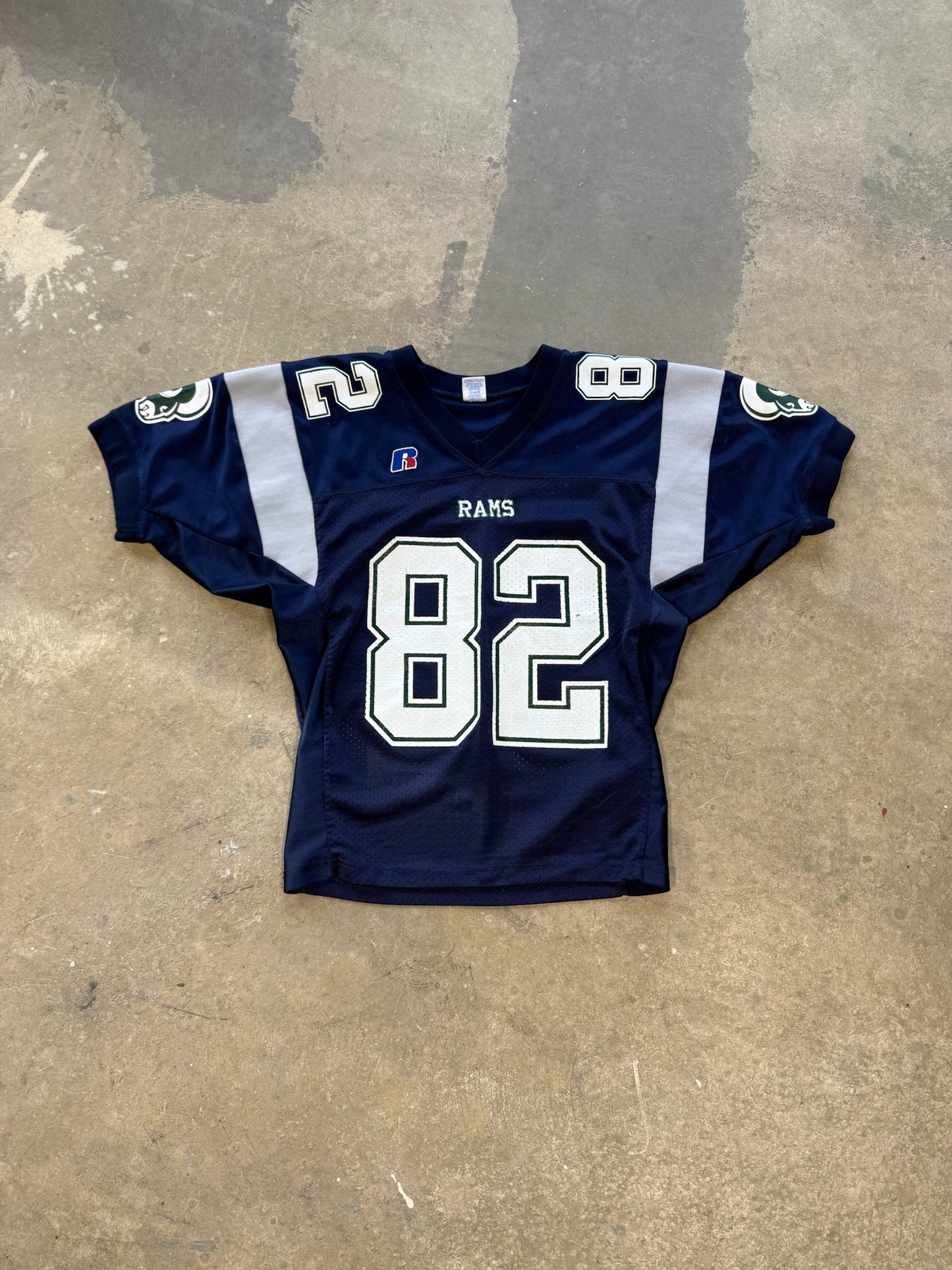 (L) 90s LA Rams Russell Cropped Football Jersey