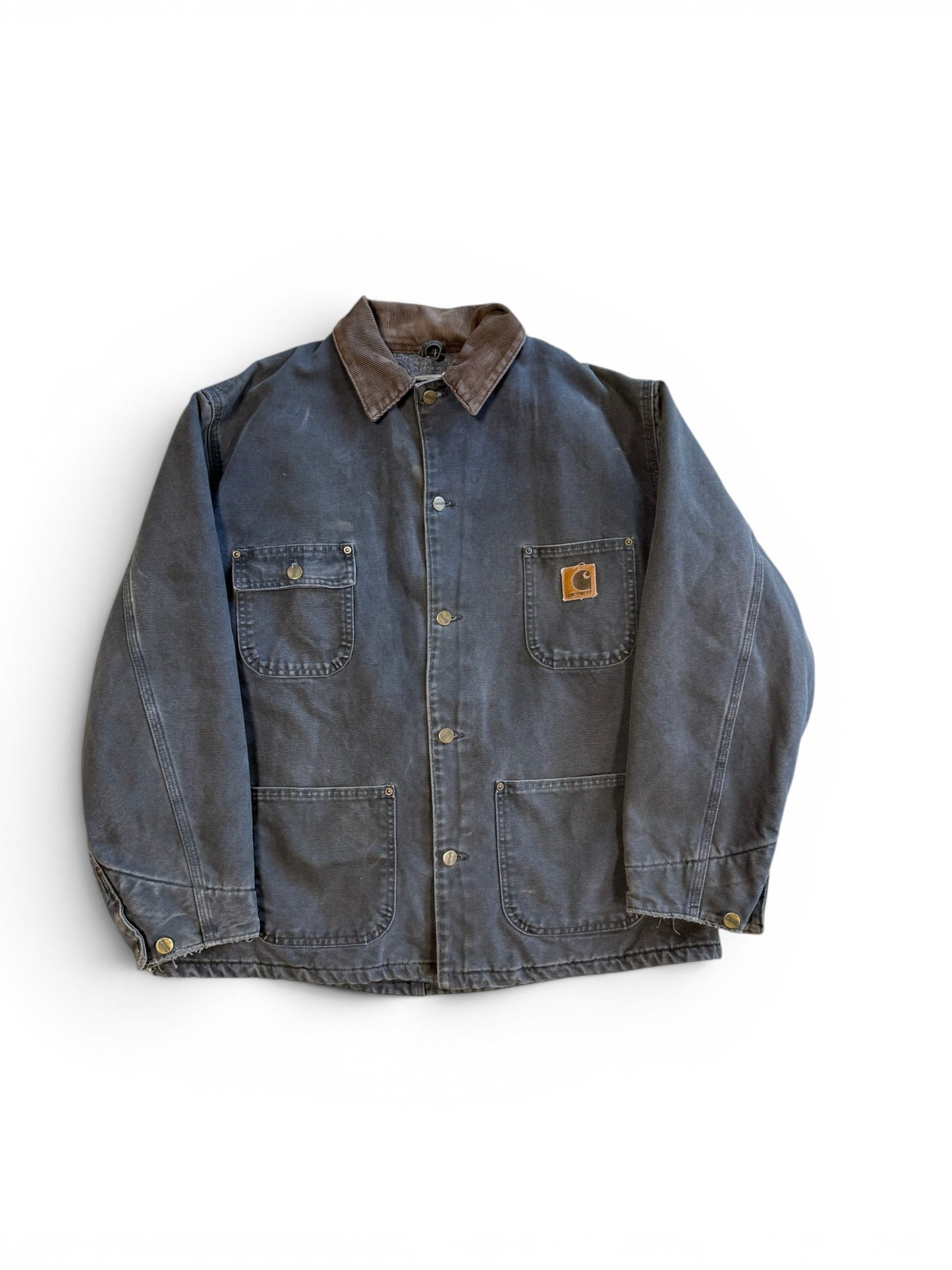 (L) Vintage Carhartt C02 Blanket Lined Chore Jacket Black