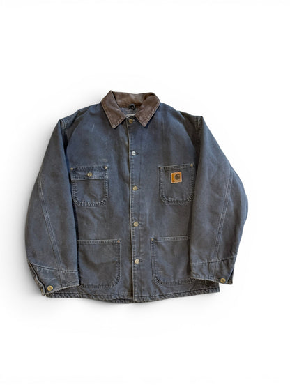 (L) Vintage Carhartt C02 Blanket Lined Chore Jacket Black