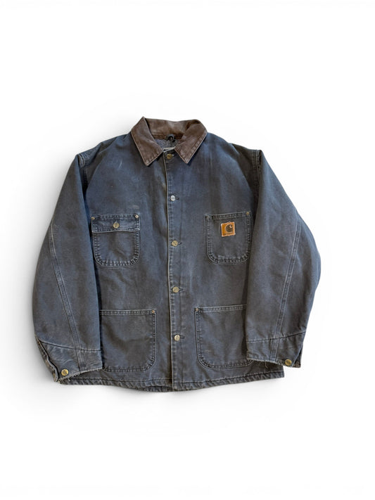 (L) Vintage Carhartt C02 Blanket Lined Chore Jacket Black