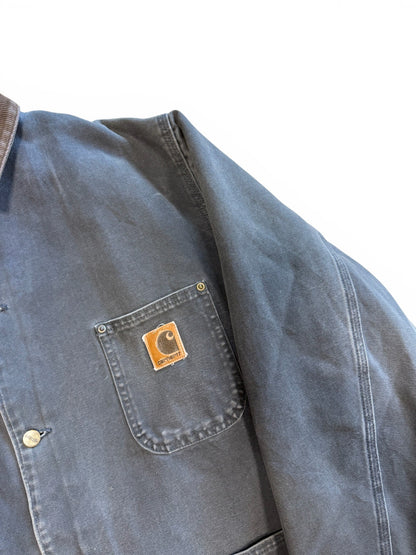 (L) Vintage Carhartt C02 Blanket Lined Chore Jacket Black