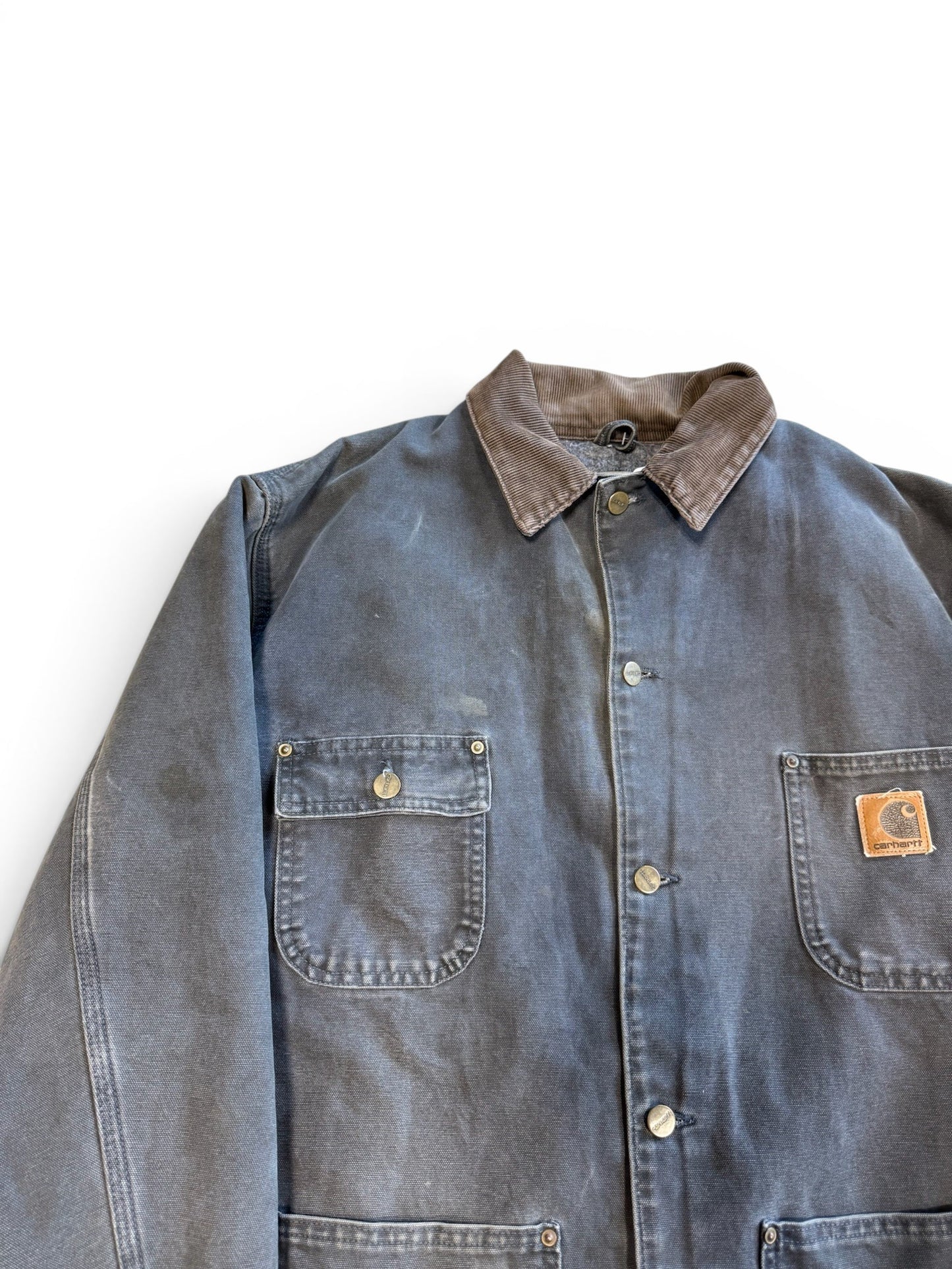 (L) Vintage Carhartt C02 Blanket Lined Chore Jacket Black