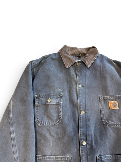 (L) Vintage Carhartt C02 Blanket Lined Chore Jacket Black