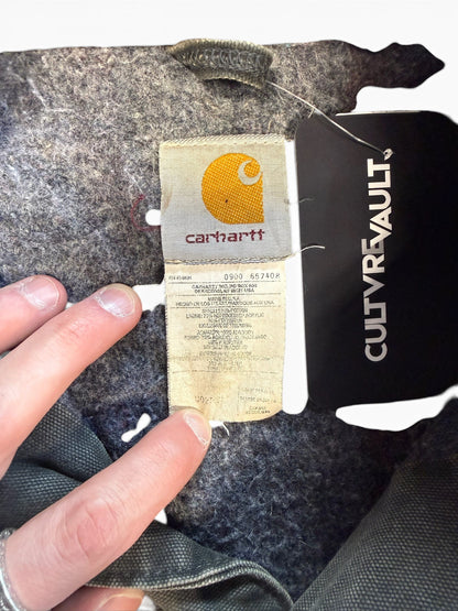 (L) Vintage Carhartt C02 Blanket Lined Chore Jacket Black
