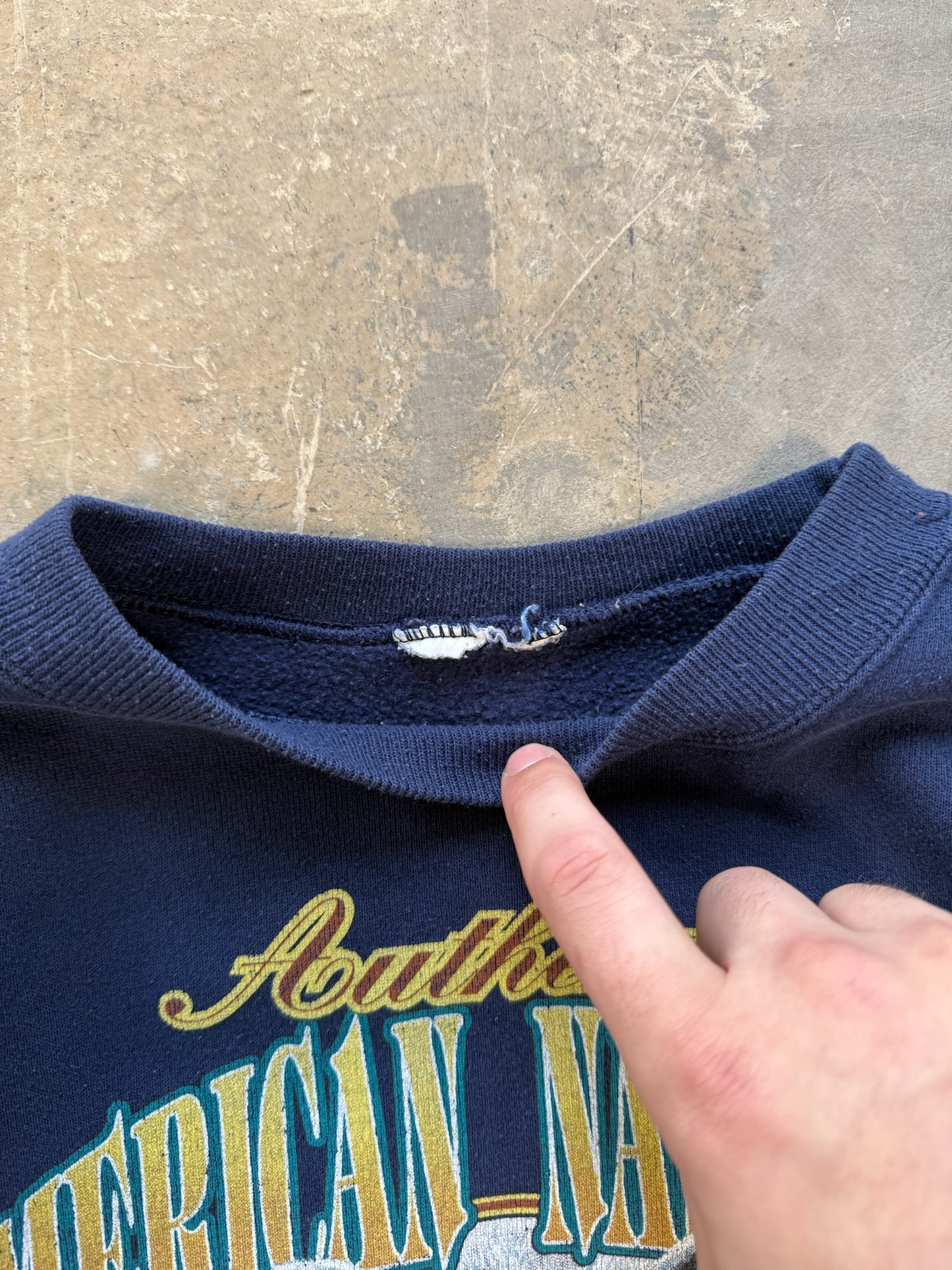 (M) Vtg American Naturals Bears Crewneck Navy