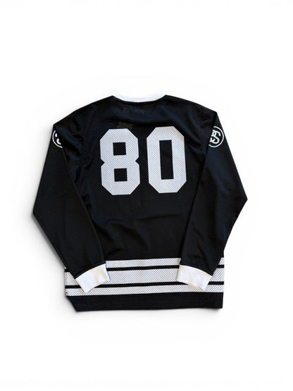 (L) Stussy Long Sleeve Black Mesh Jersey