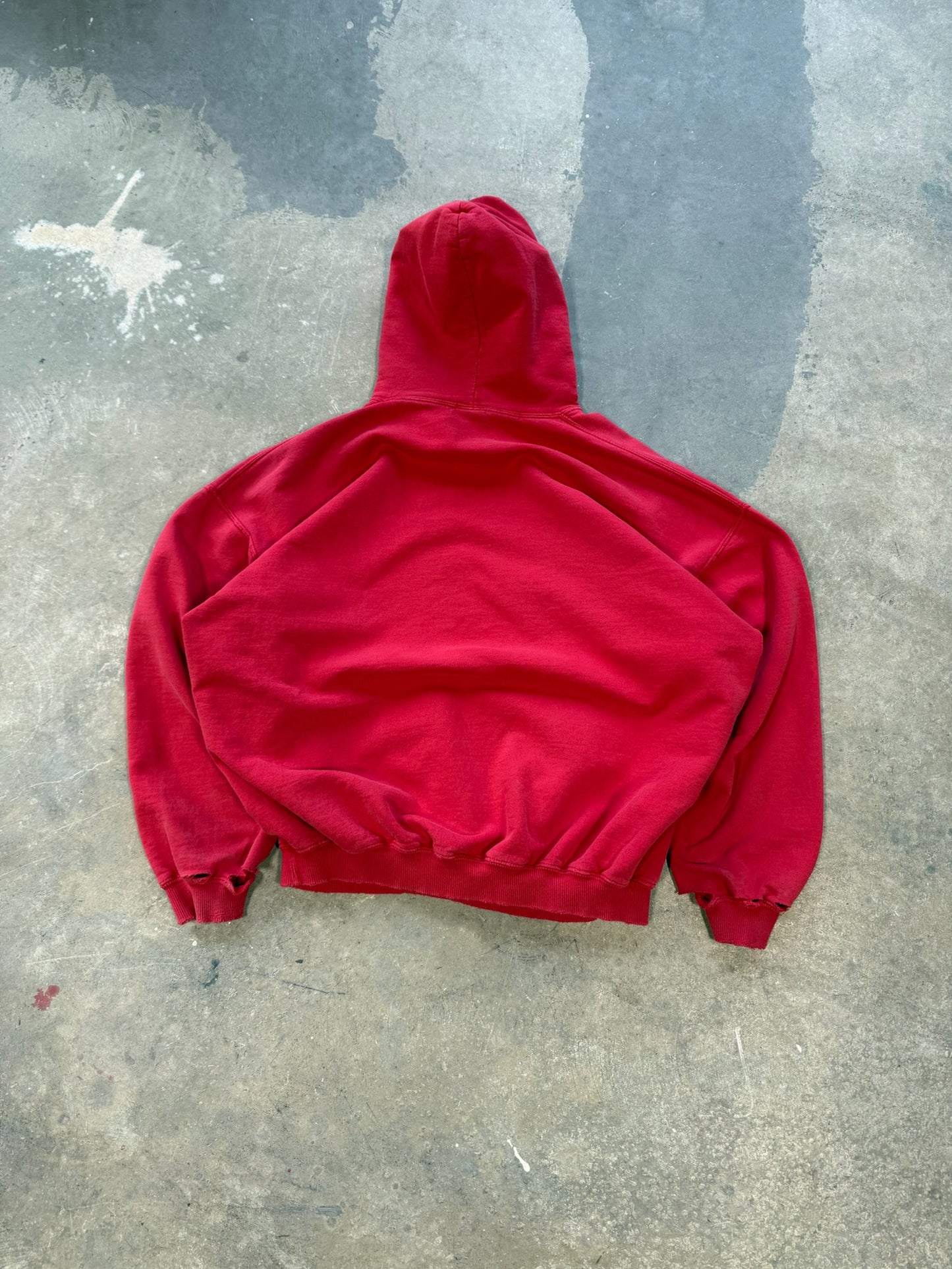 (XL) 00s Ohio State Buckeyes Distressed Hoodie Red