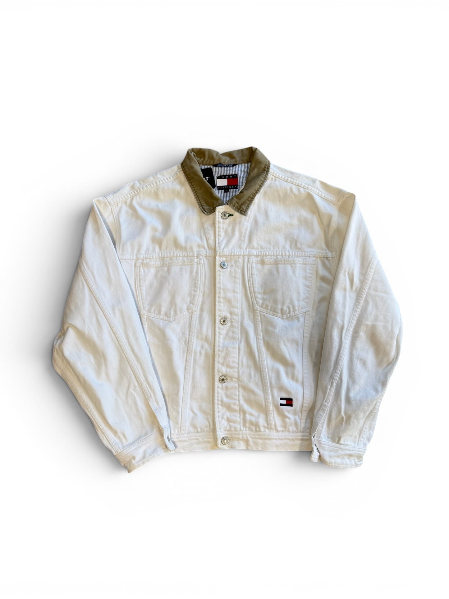 (L) Vintage Tommy Hilfiger Big Logo Denim Jacket