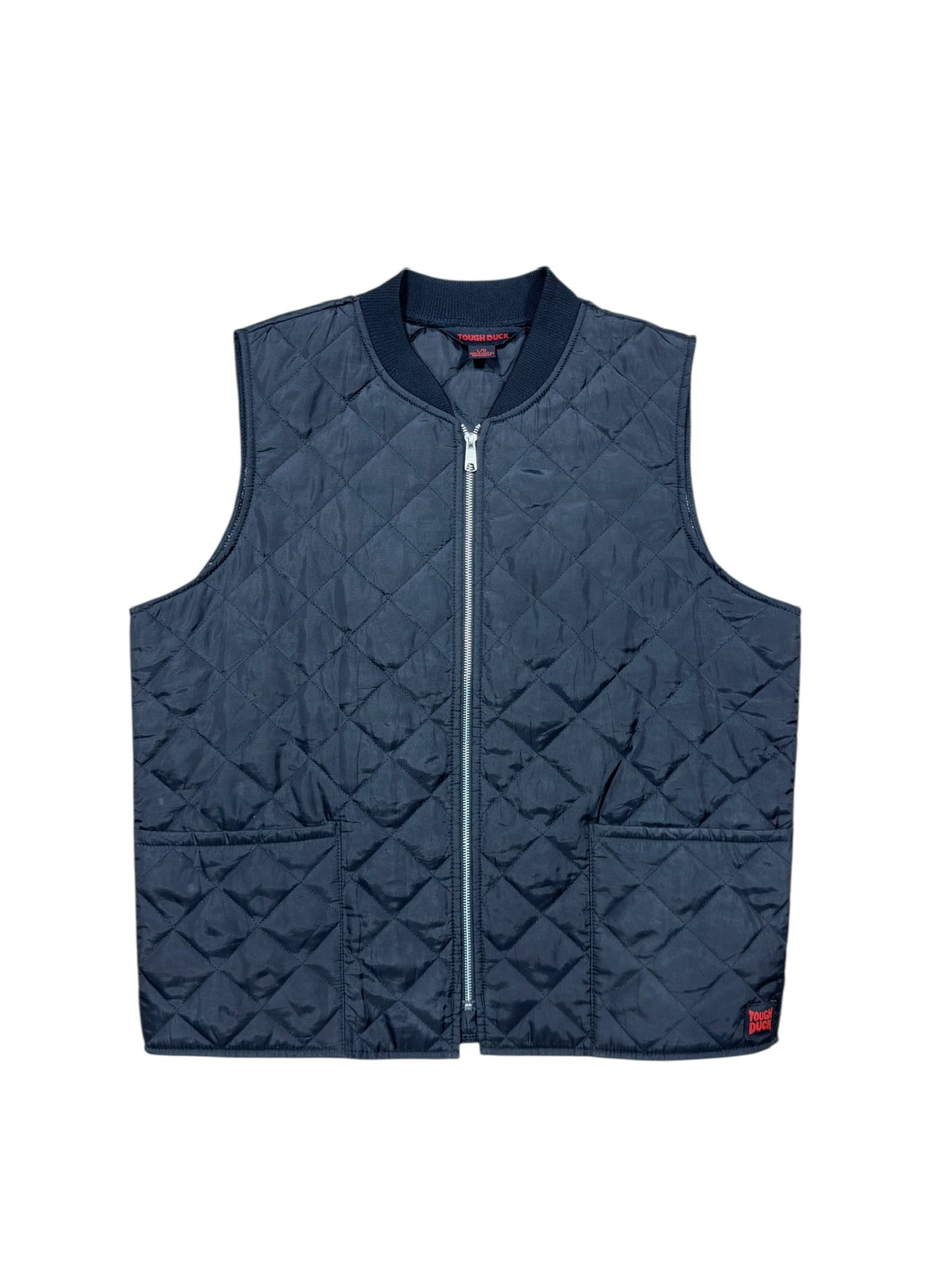 Vtg Tough Duck Vest Black Sz L