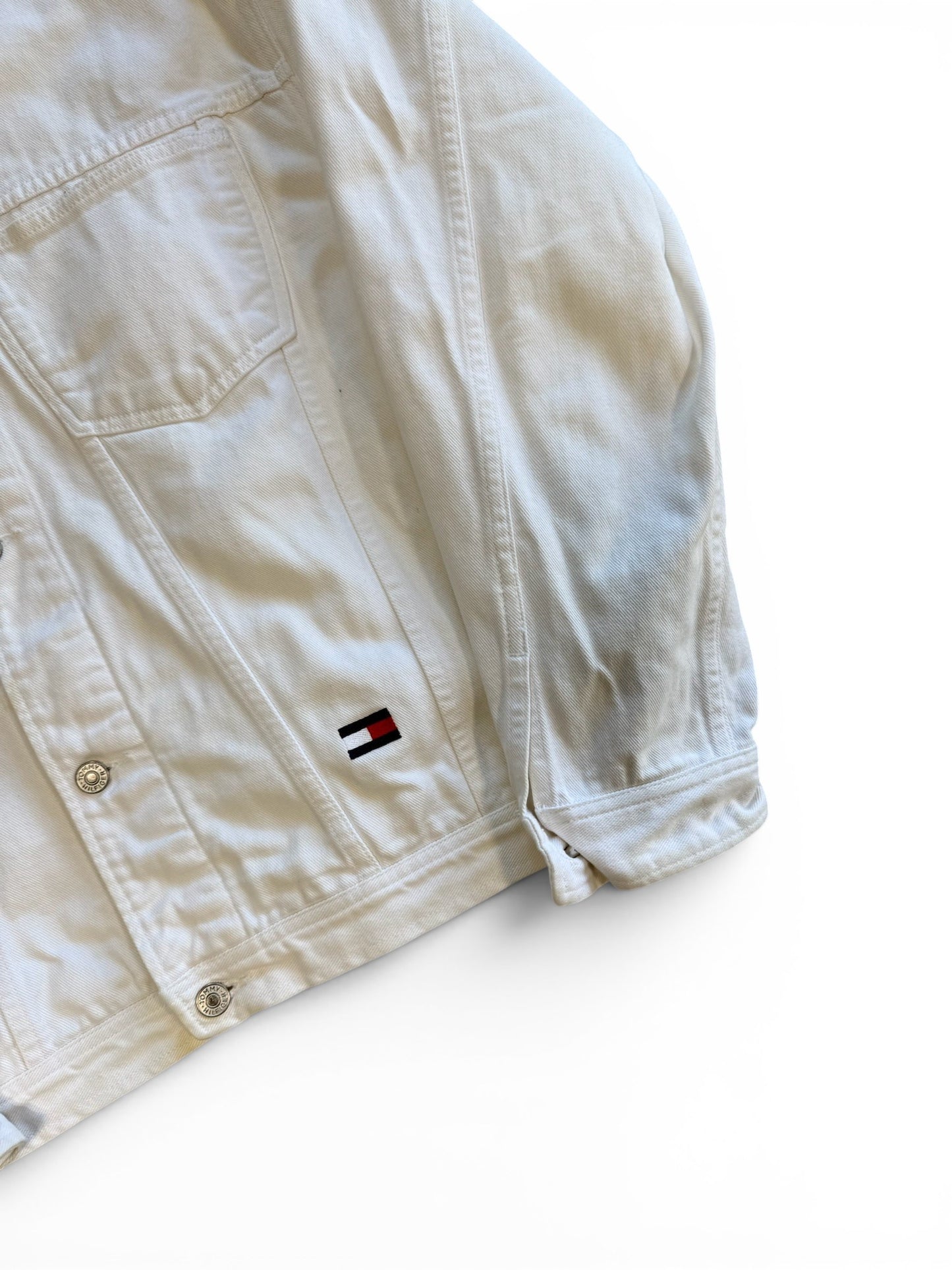 (L) Vintage Tommy Hilfiger Big Logo Denim Jacket