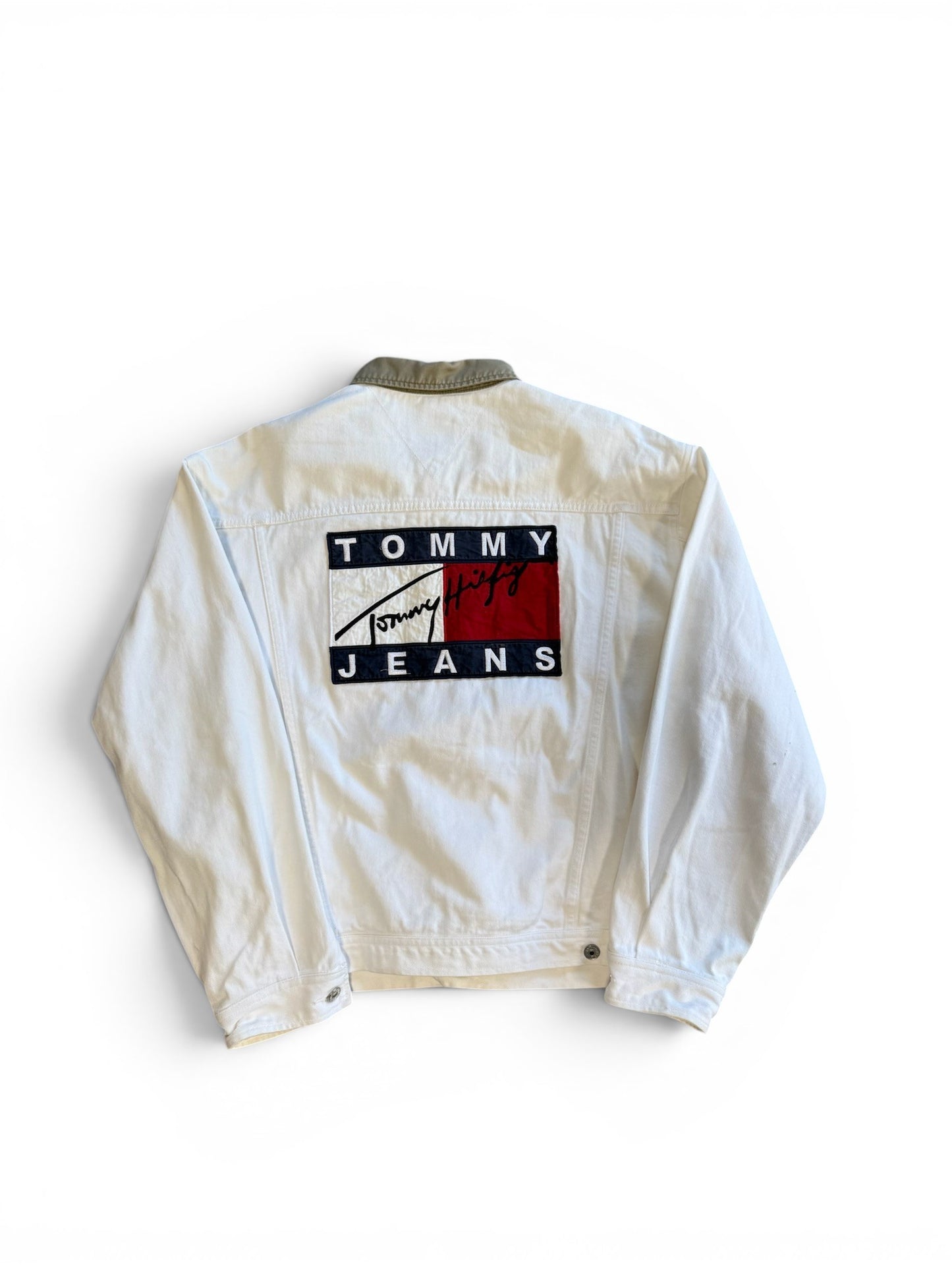 (L) Vintage Tommy Hilfiger Big Logo Denim Jacket