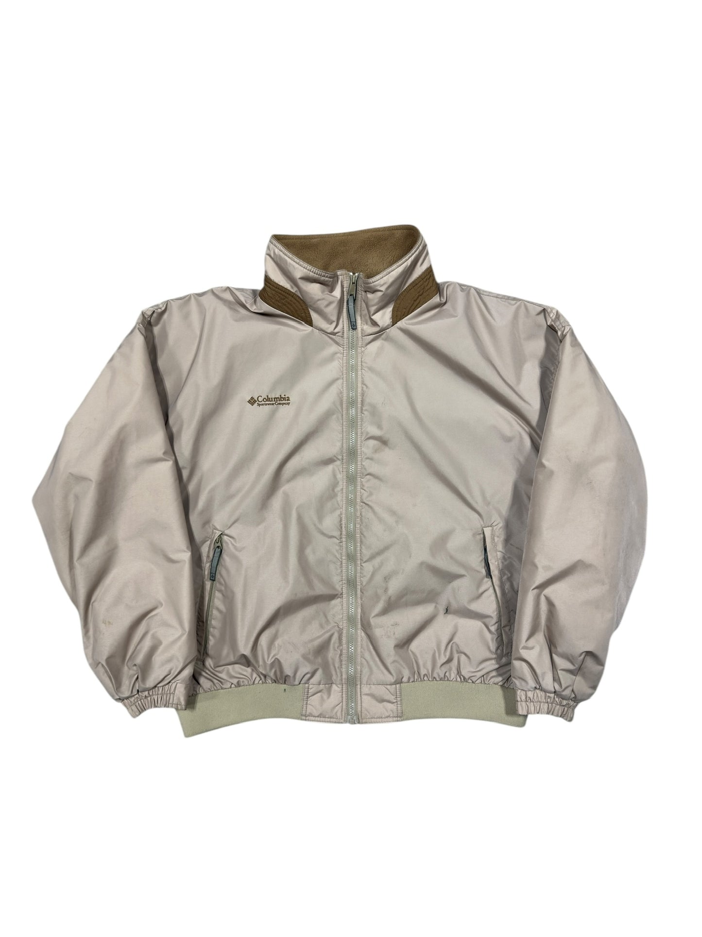 Vtg Columbia Zip-Up Jacket Beige Sz XXL