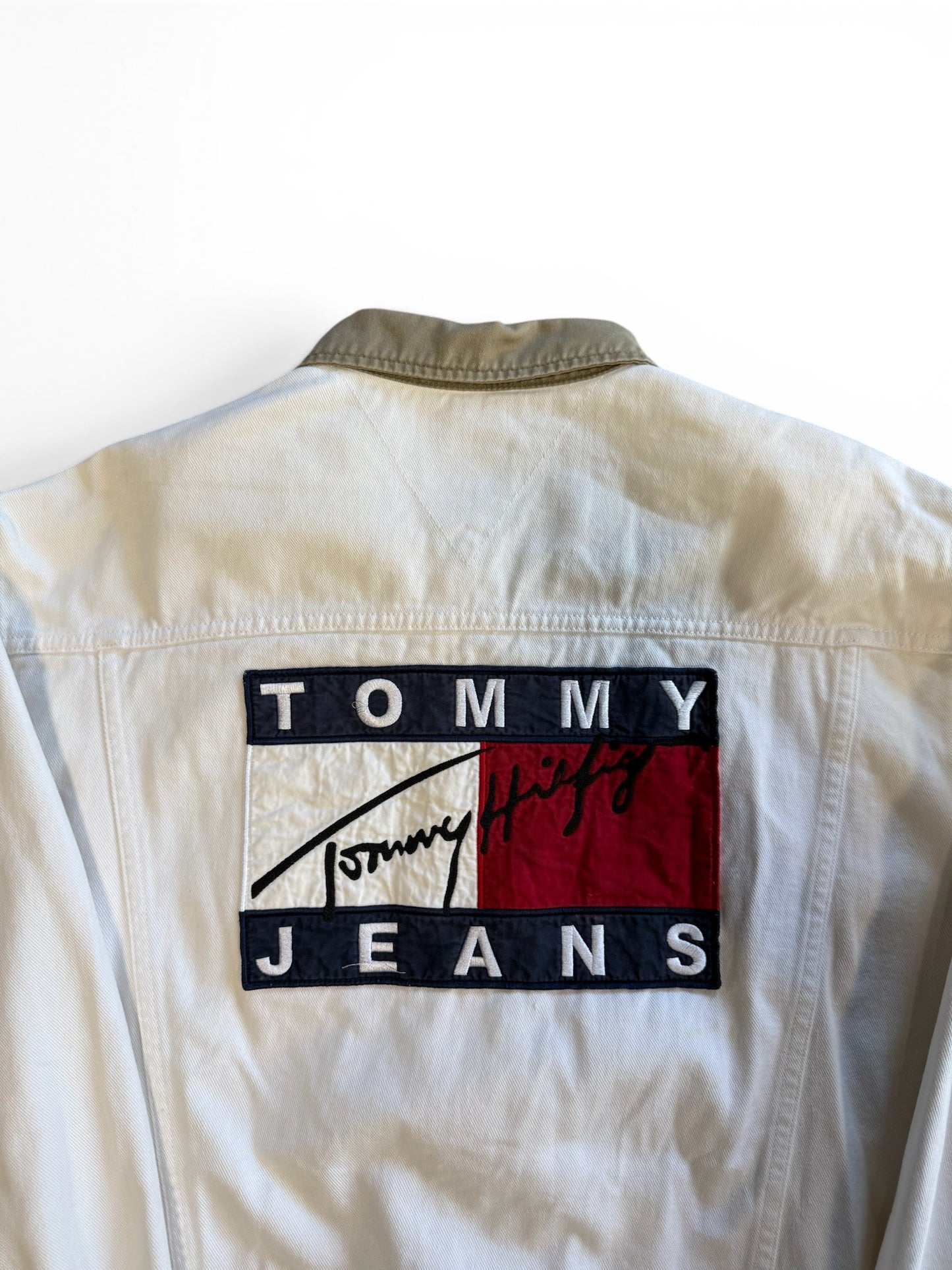 (L) Vintage Tommy Hilfiger Big Logo Denim Jacket
