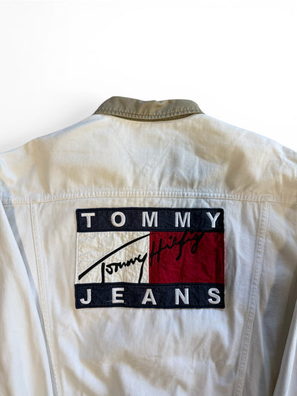 (L) Vintage Tommy Hilfiger Big Logo Denim Jacket