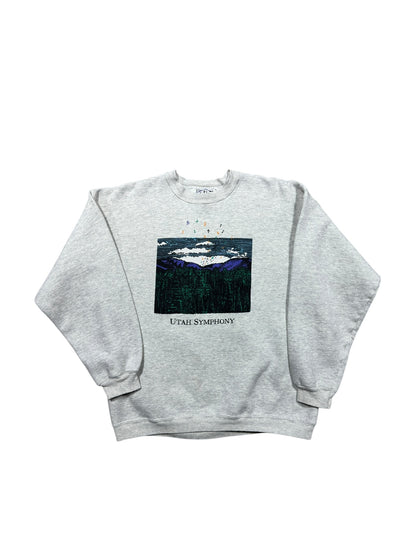 Vtg Utah Symphony Grey Crewneck Sz M