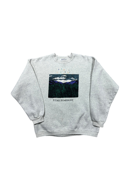 Vtg Utah Symphony Grey Crewneck Sz M
