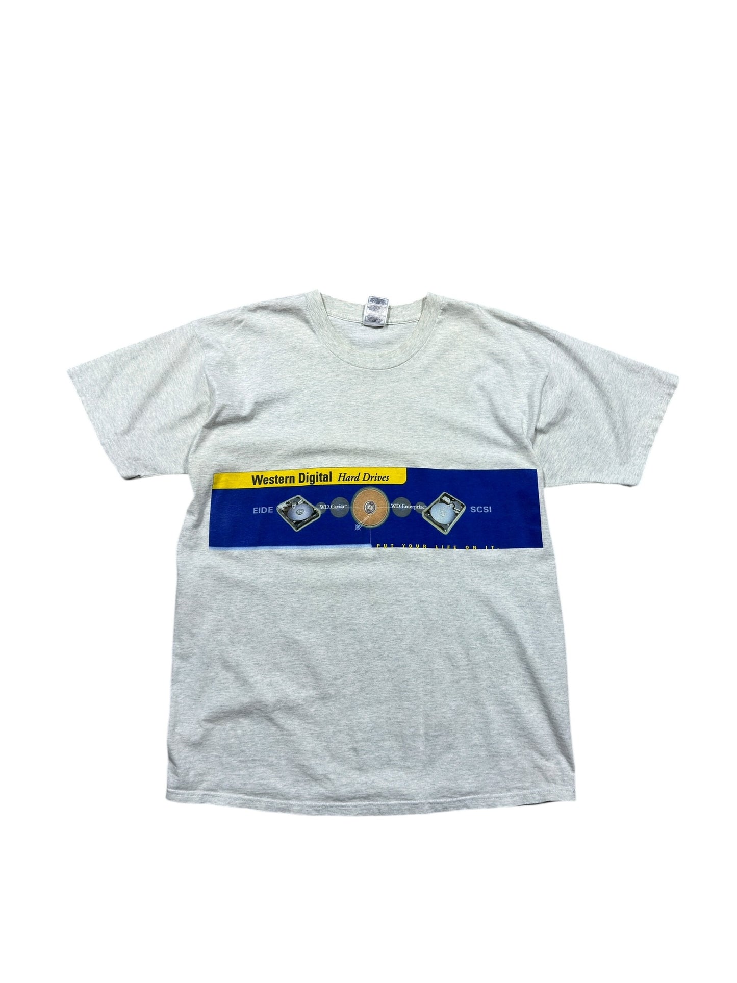 Vtg Western Digital Hard Drives Tee Grey Sz XL