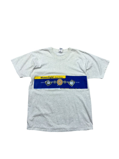 Vtg Western Digital Hard Drives Tee Grey Sz XL