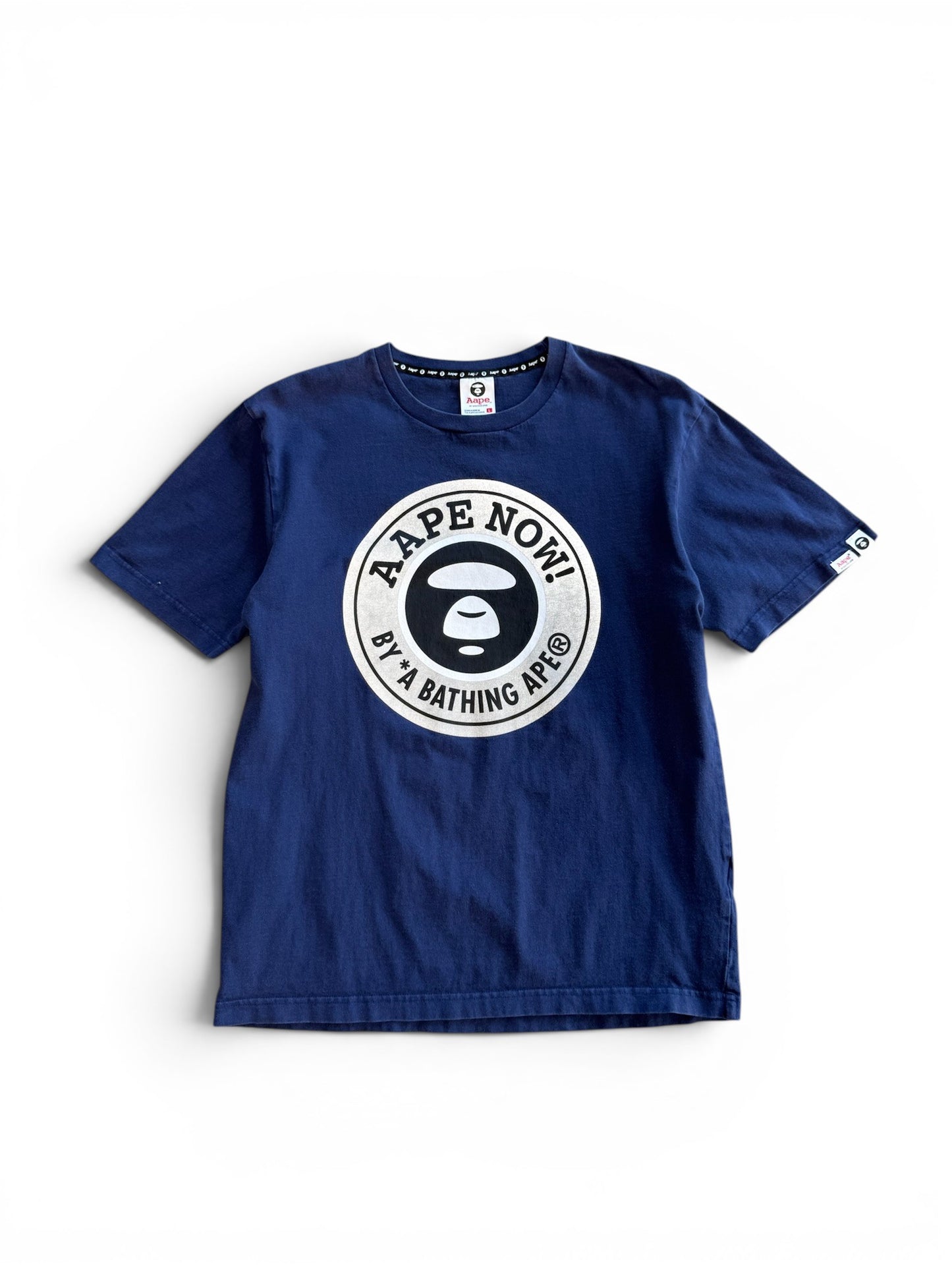 (L) Aape Now! Bape Navy T-Shirt
