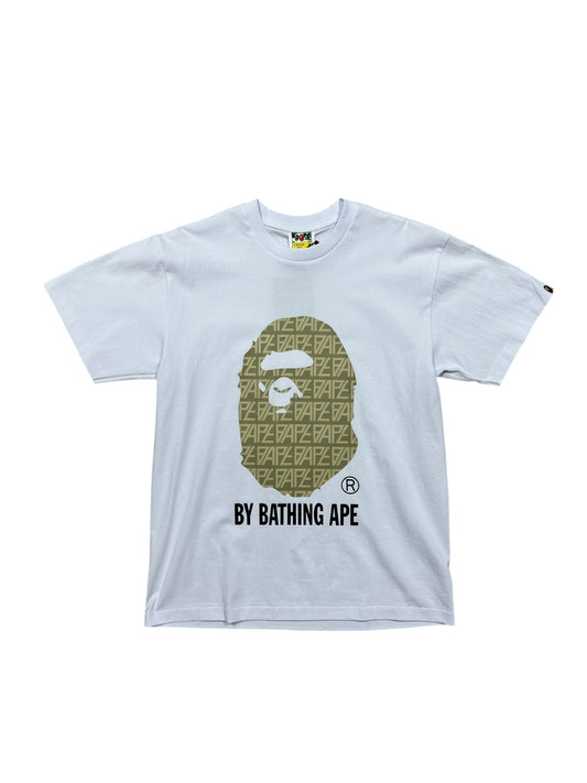 Bape Logo Monogram Tee White Sz M