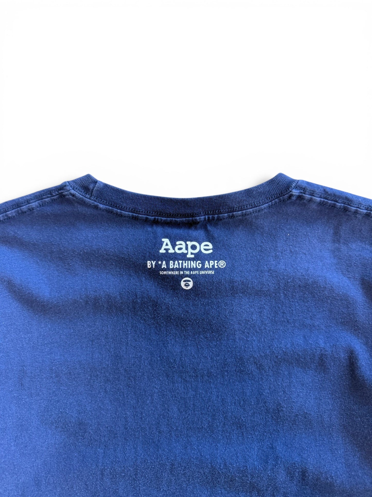 (L) Aape Now! Bape Navy T-Shirt
