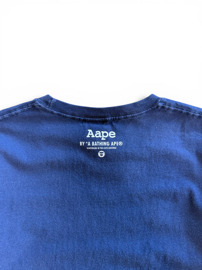 (L) Aape Now! Bape Navy T-Shirt