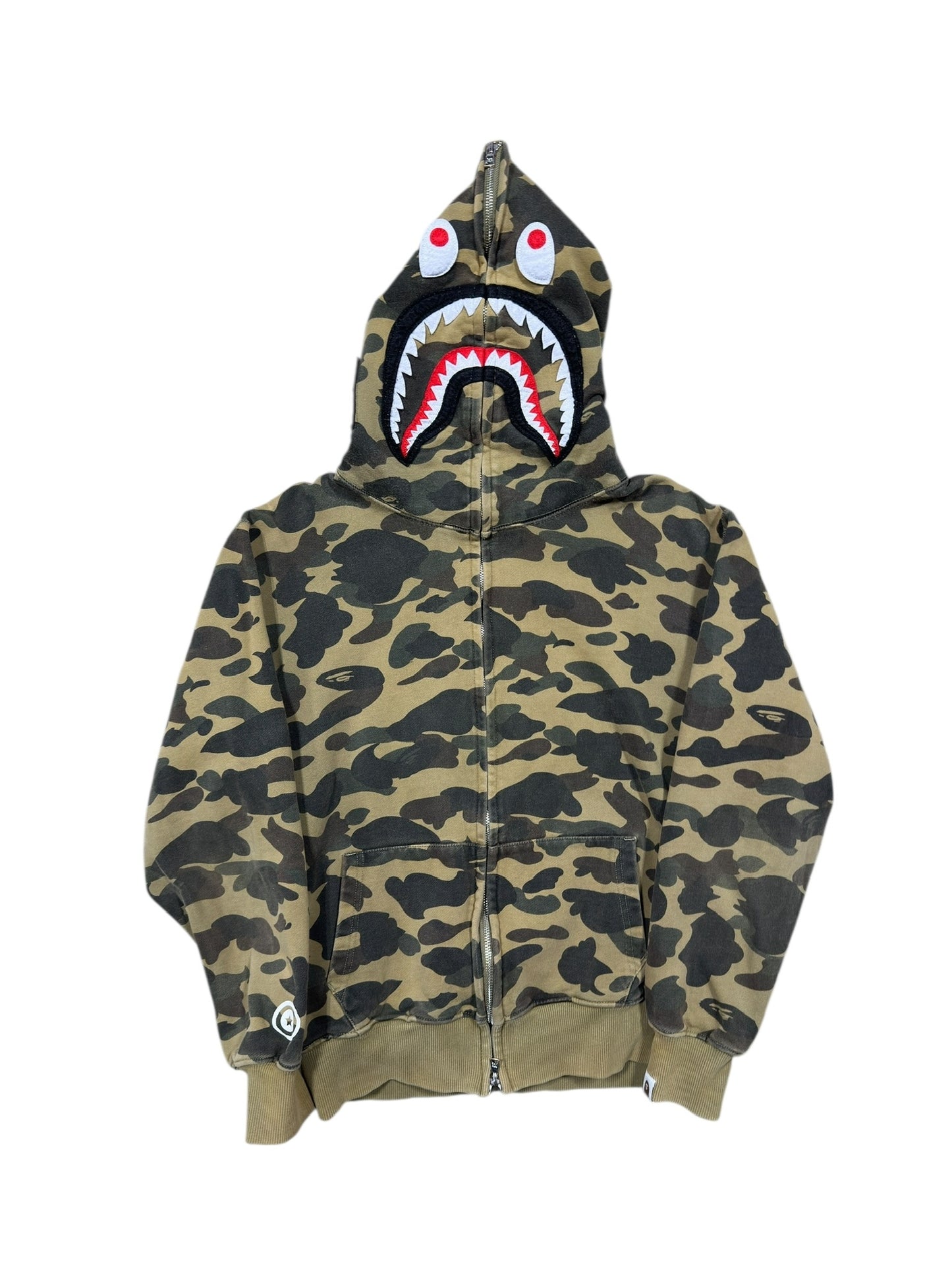 Bape Full-Zip Camo Shark Hoodie Sz M