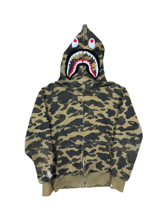 Bape Full-Zip Camo Shark Hoodie Sz M