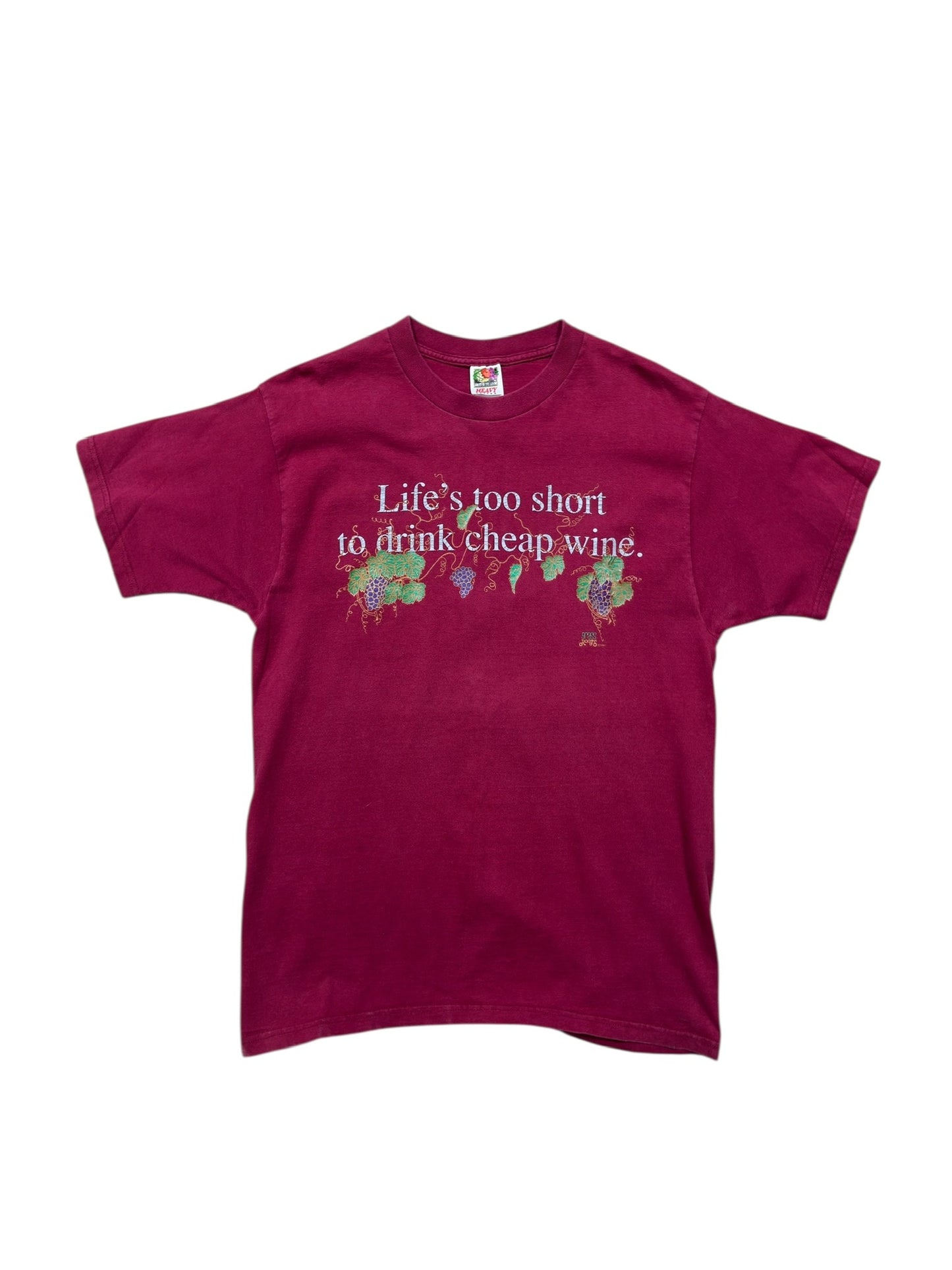 (L) Vtg Cheap Wine Comedy Tee