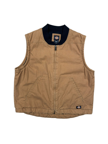 Vtg Dickies Workwear Vest Beige Sz XL