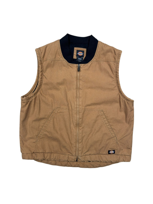 Vtg Dickies Workwear Vest Beige Sz XL