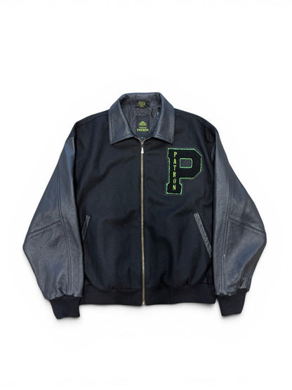 (L) Vintage Patron Tequila Leather Varsity Jacket