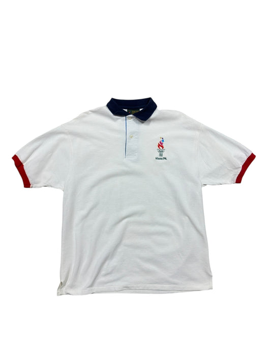 96" Atlanta USA Olympics Polo Shirt White Sz L