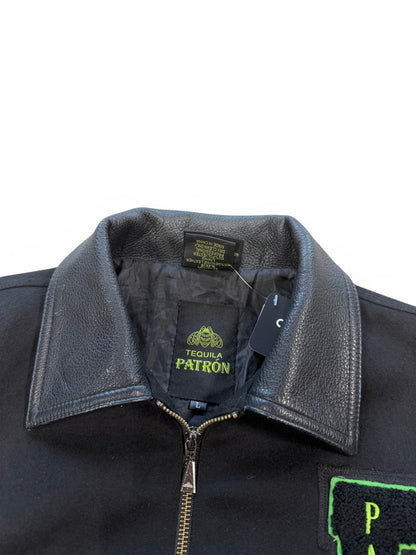 (L) Vintage Patron Tequila Leather Varsity Jacket