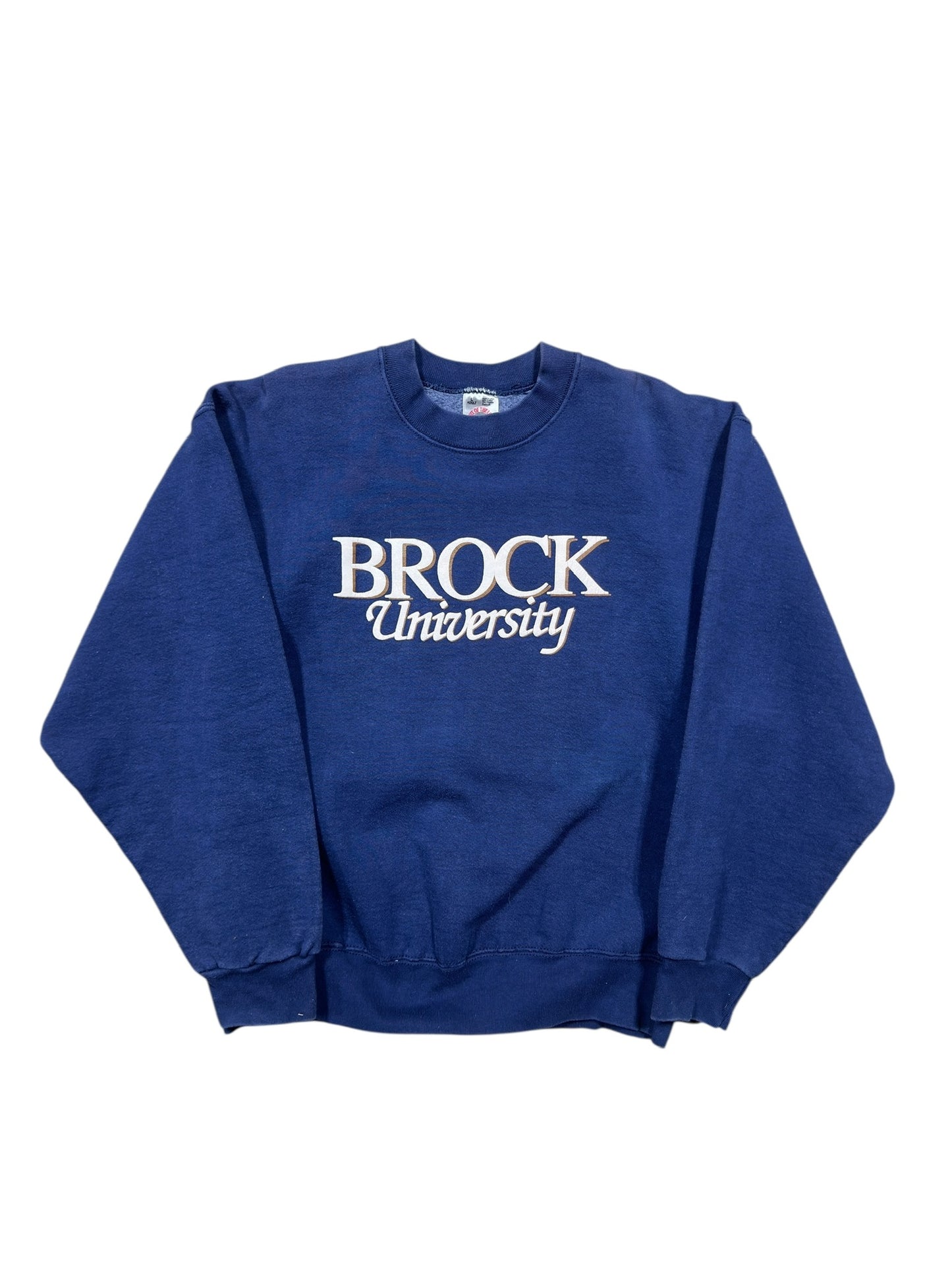 90s Brock University Navy Crewneck Sz L