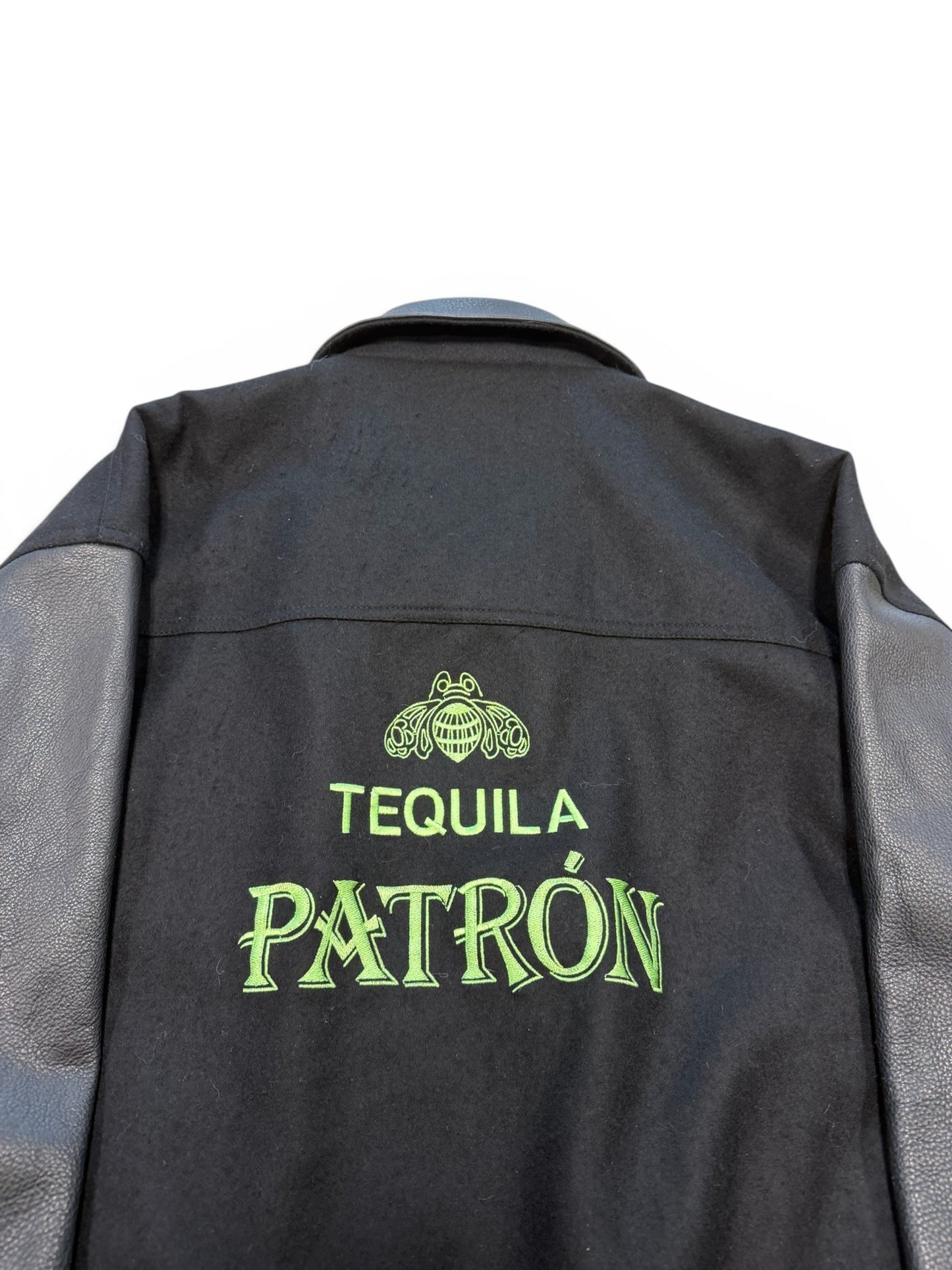 (L) Vintage Patron Tequila Leather Varsity Jacket
