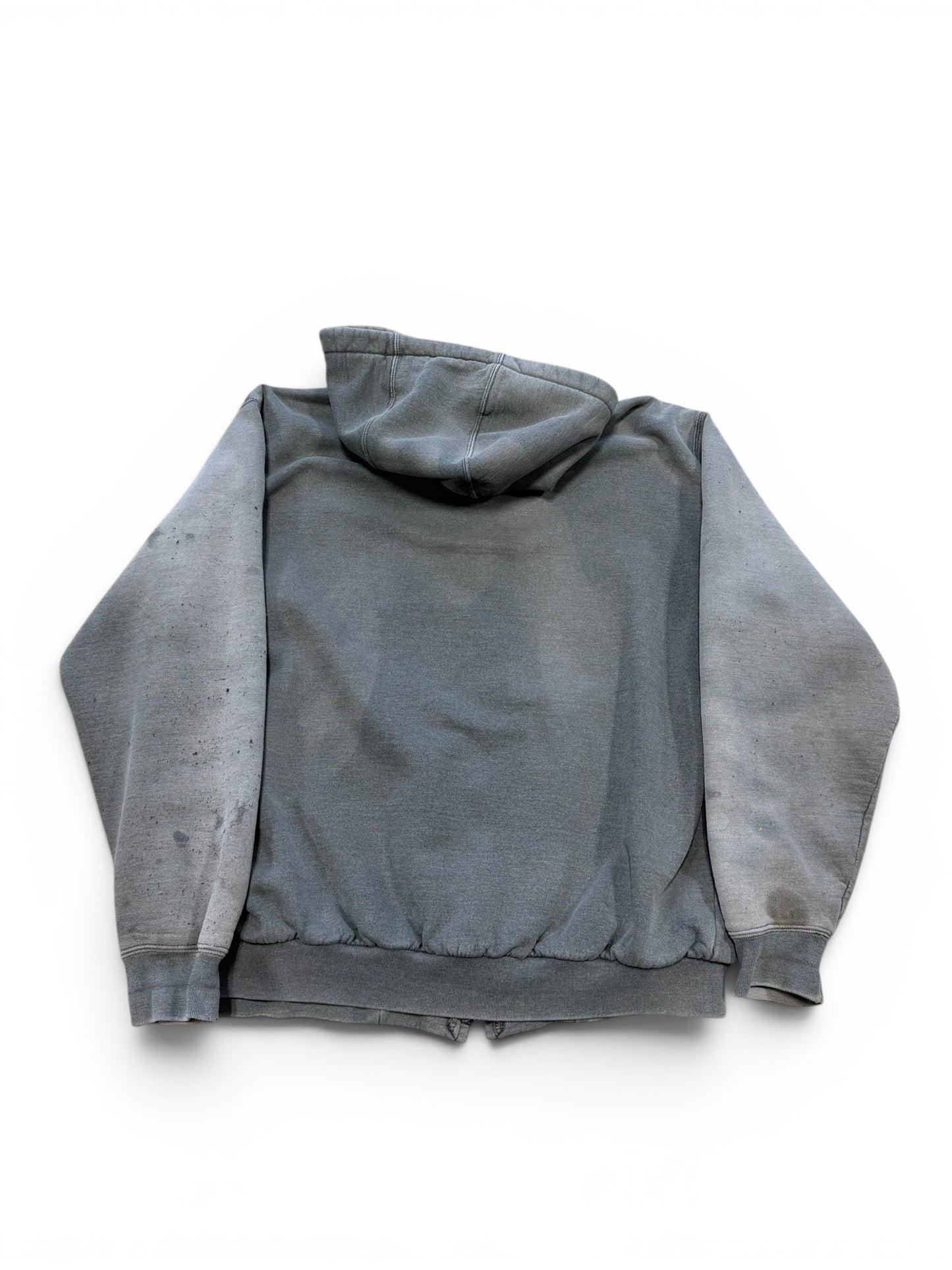 (L) Vintage 90s Carhartt Thrashed Grey Zip-Up Hoodie