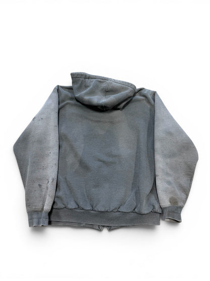 (L) Vintage 90s Carhartt Thrashed Grey Zip-Up Hoodie