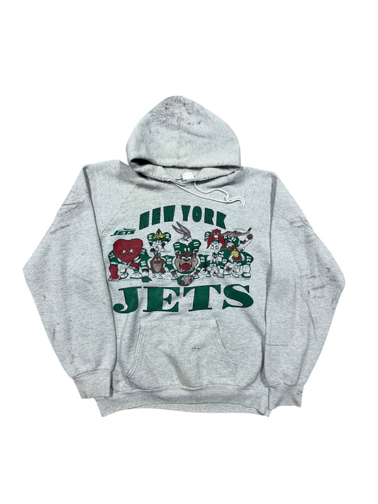 90s New York Jets Looney Tunes Hoodie  Sz XL