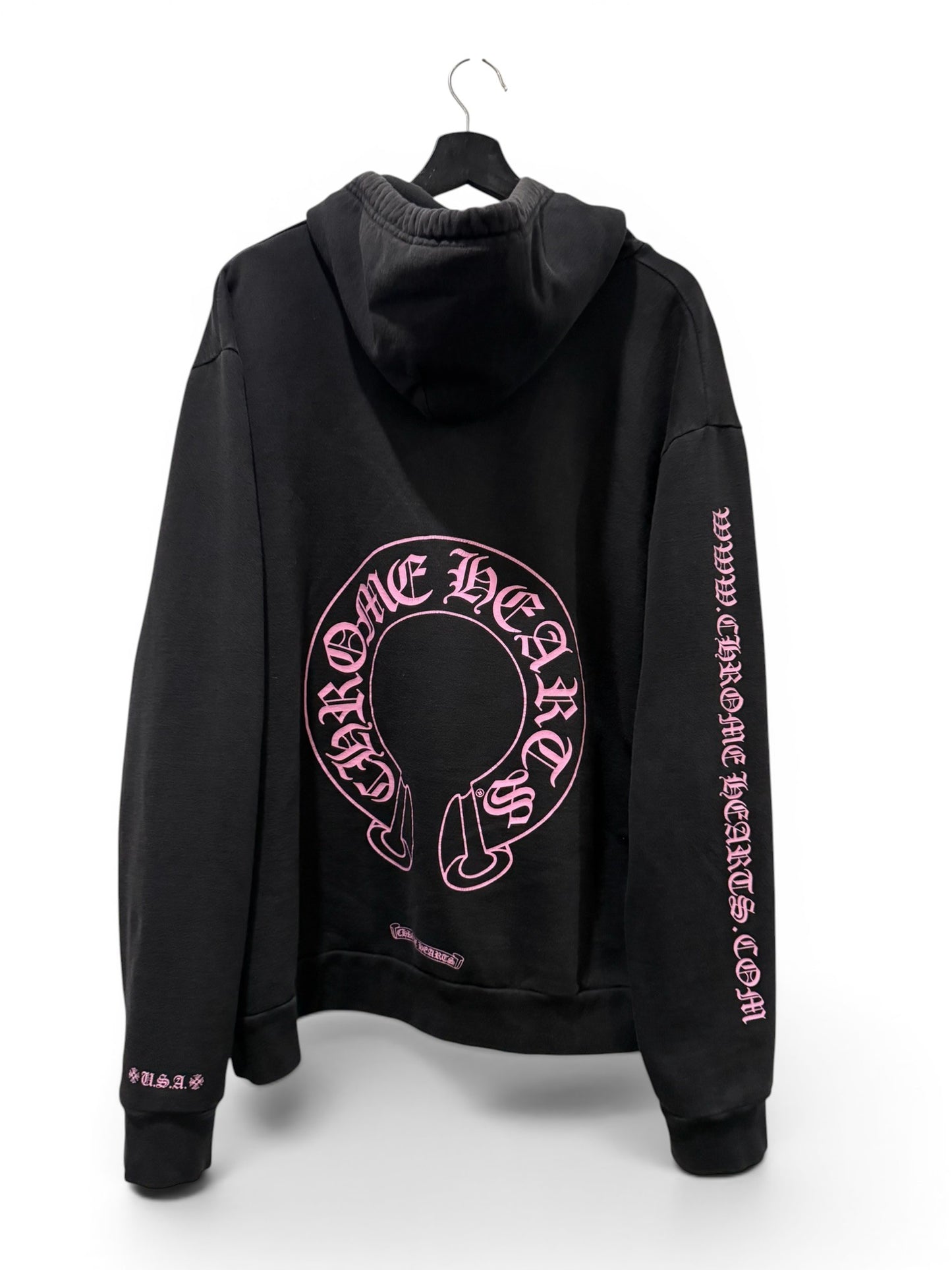 (L) Chrome Hearts Online Exclusive Pink Horseshoe Hoodie