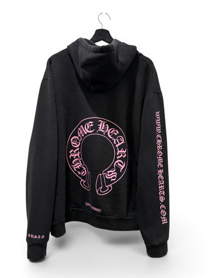(L) Chrome Hearts Online Exclusive Pink Horseshoe Hoodie