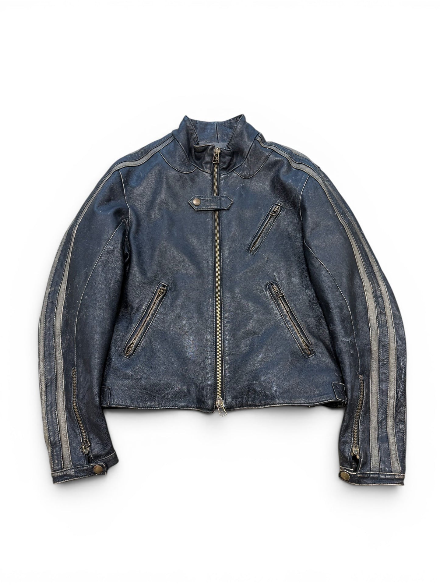 (L) Vintage Black Rain "Sex Drugs Rock & Roll" Leather Jacket