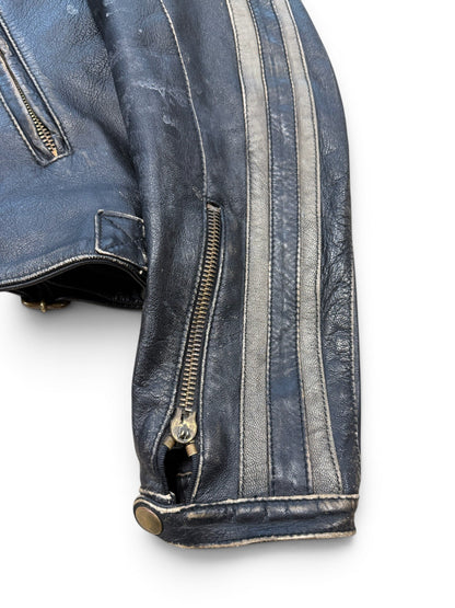 (L) Vintage Black Rain "Sex Drugs Rock & Roll" Leather Jacket