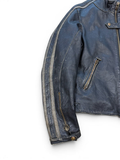 (L) Vintage Black Rain "Sex Drugs Rock & Roll" Leather Jacket