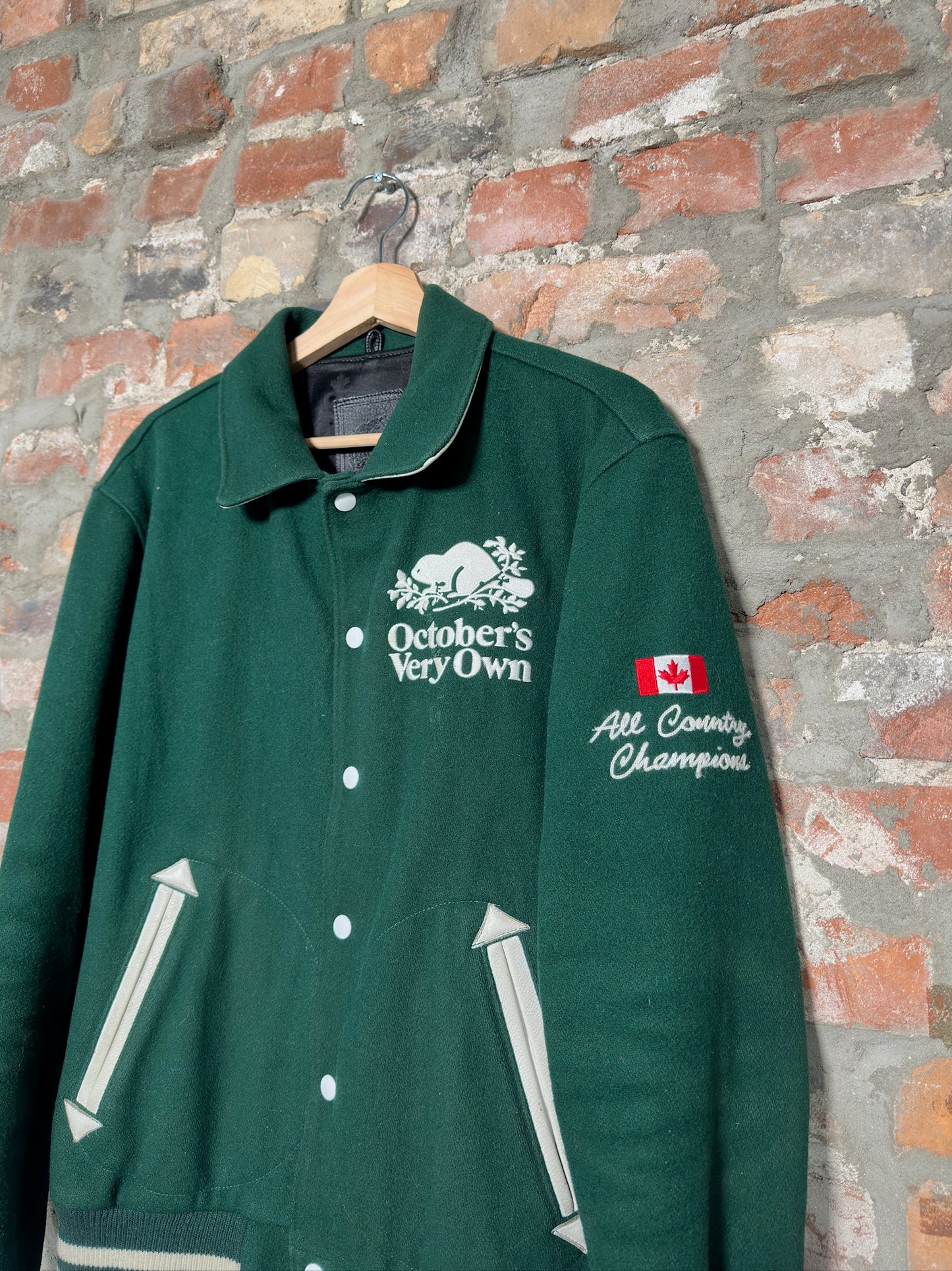 OVO x Roots Varsity Jacket Green Sz M