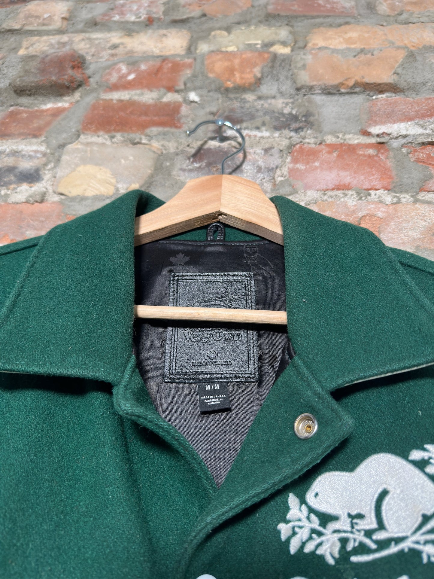 OVO x Roots Varsity Jacket Green Sz M