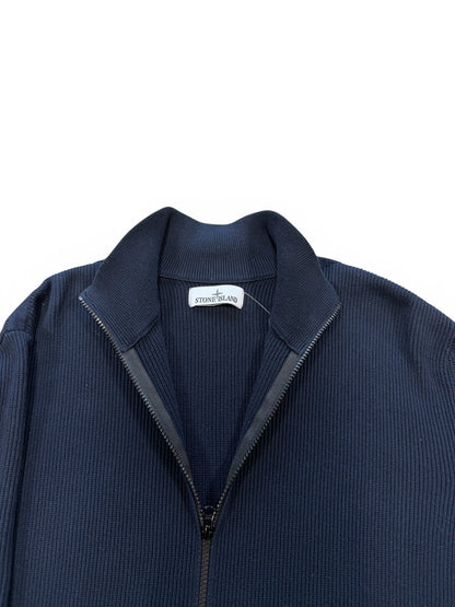 (XXL) Stone Island Ribbed Stand Collar Cardigan